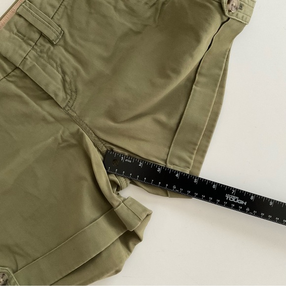 Banana Republic Roll Up Chino Short Sz 0 Olive Green Weekender Preppy - Picture 6 of 12